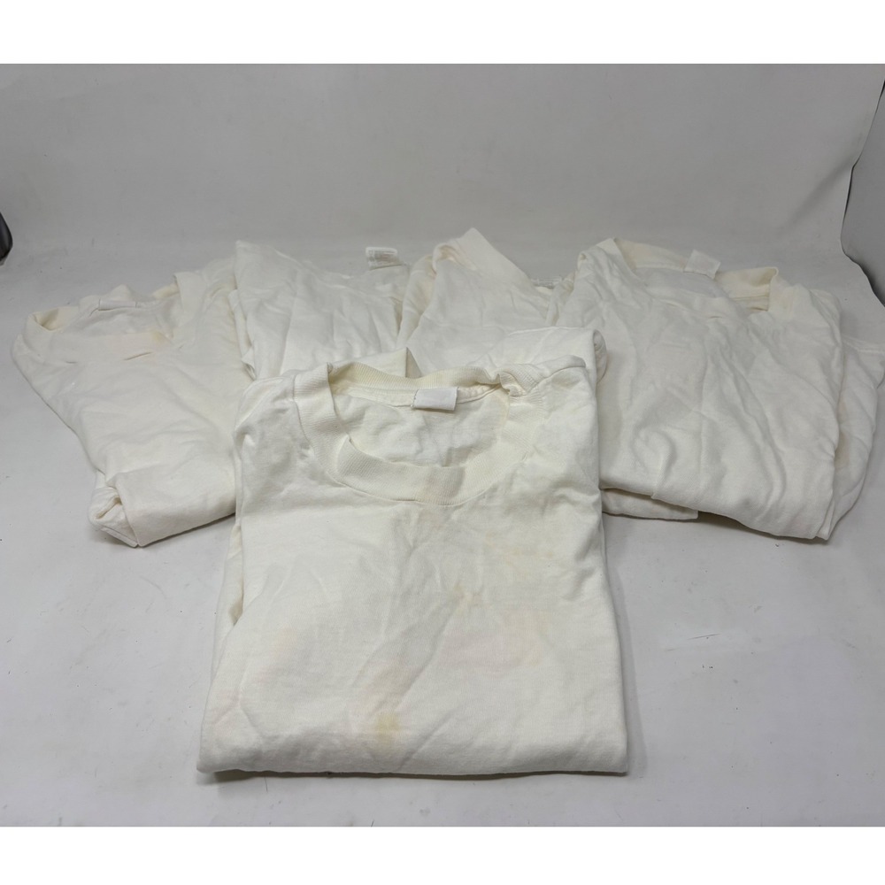 Fruit of the Loom Kids XL 14-16 White T-Shirt Lot of 5 Vintage Cotton Crewneck